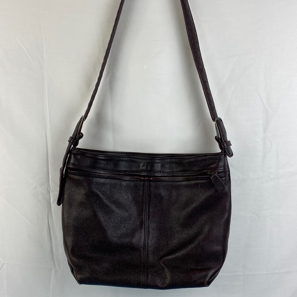 SAS Pebble Leather Womens Purse Adjustable Straps Lots of compartments